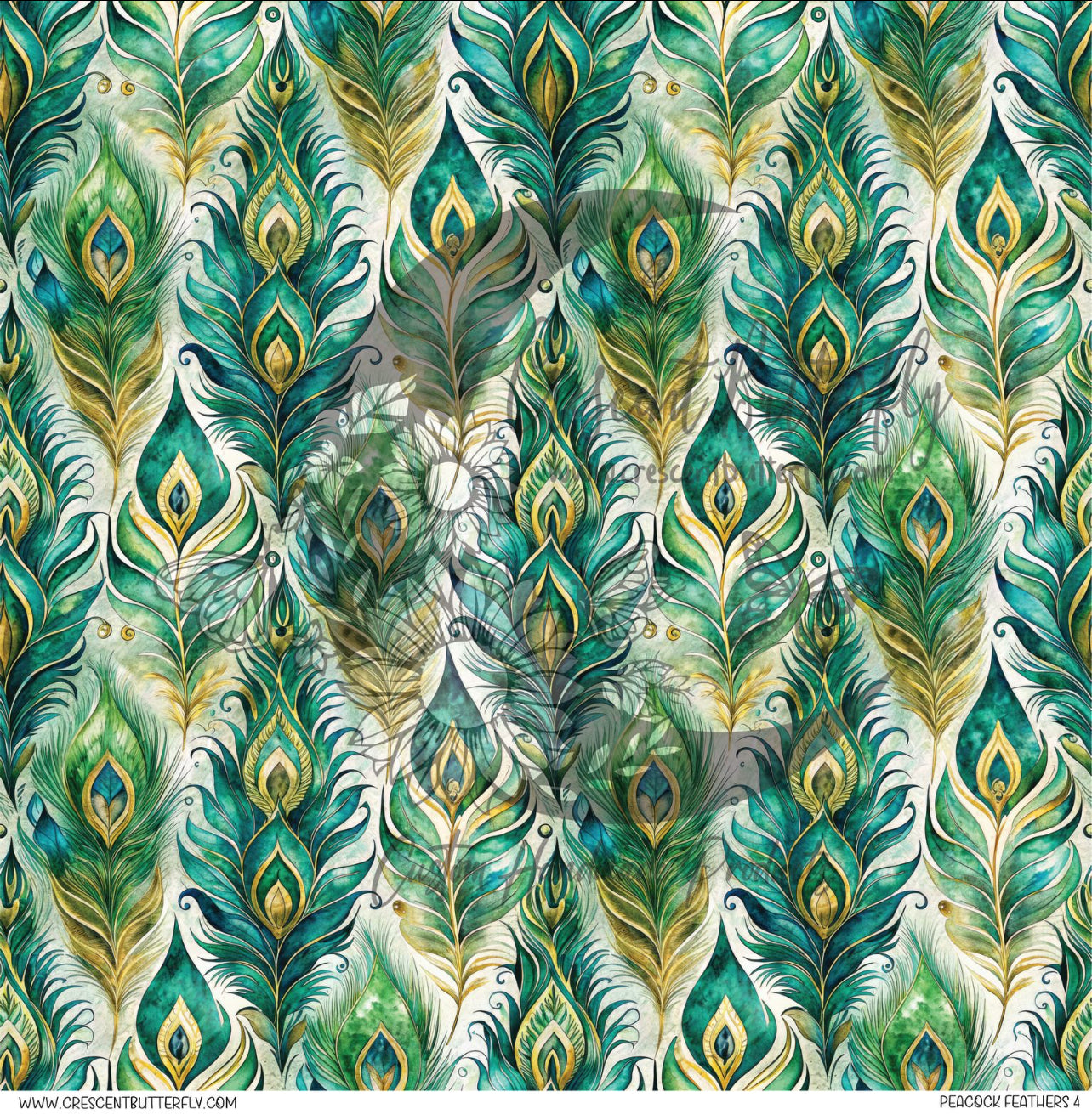 Peacock Feathers 4 Printed Vinyl Sheet/Wrap