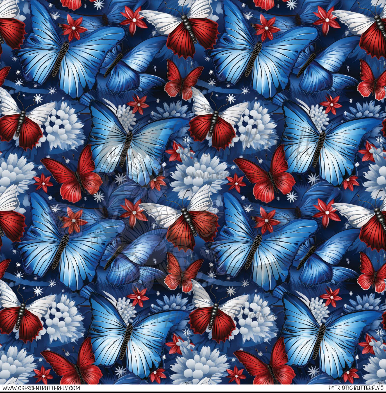 Patriotic Butterfly 5 Printed Vinyl Sheet/Wrap
