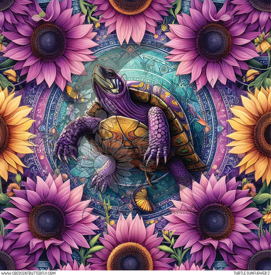 Turtle Sunflower 2 Printed Vinyl Sheet/Wrap