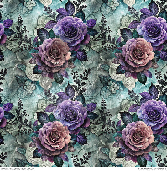 Boudoir Chic Lavender 8 Printed Vinyl Sheet/Wrap