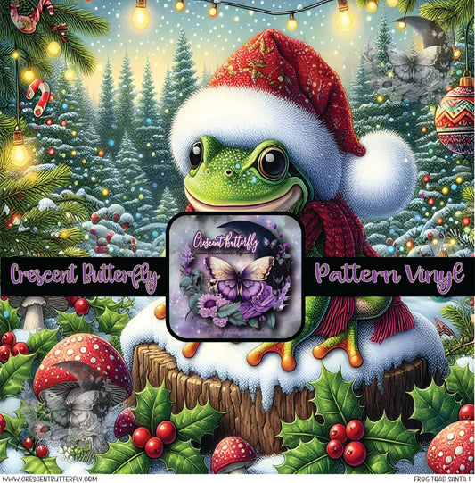 Frog Toad Santa 1 Printed Vinyl Sheet/Wrap