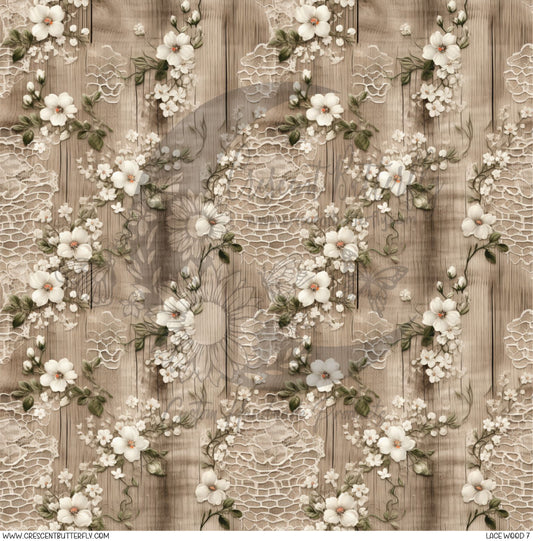 Lace Wood 7 Printed Vinyl Sheet/Wrap