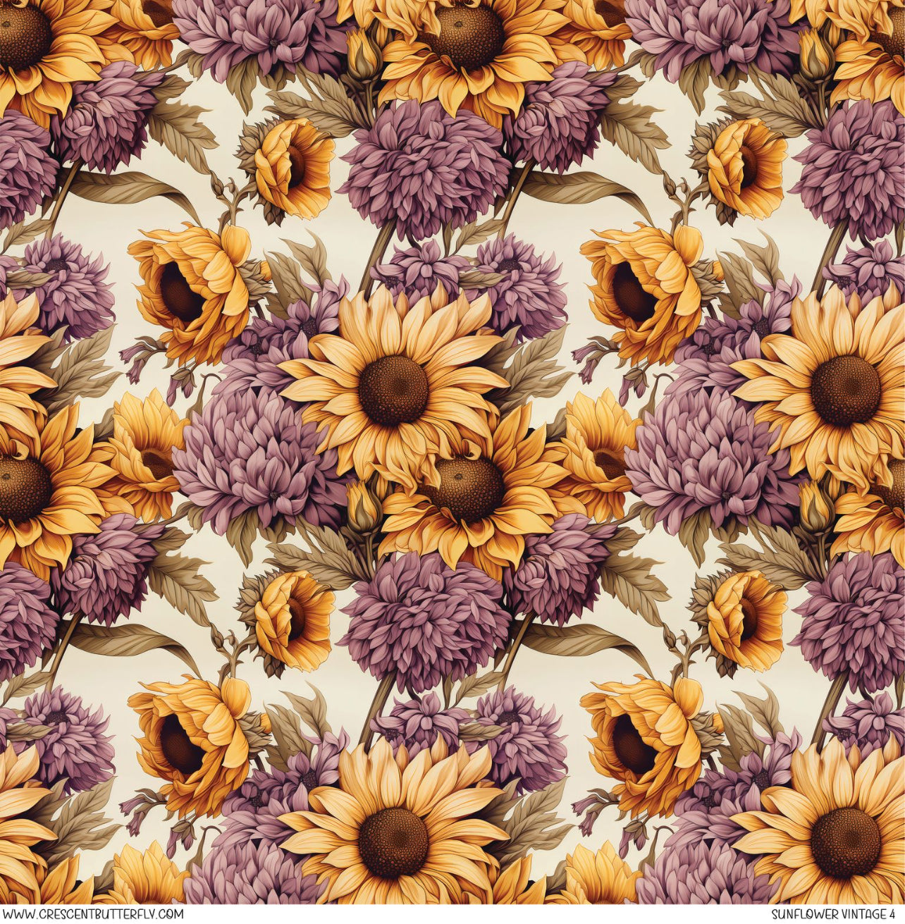 Sunflower Vintage 4 Printed Vinyl Sheet/Wrap