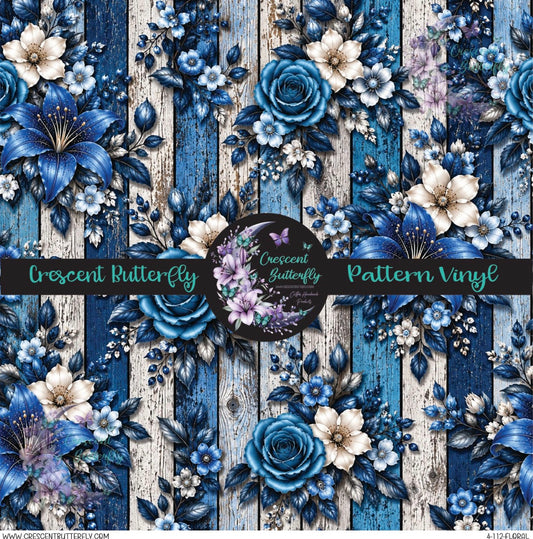 4-112-Floral Printed Vinyl Sheet/Wrap