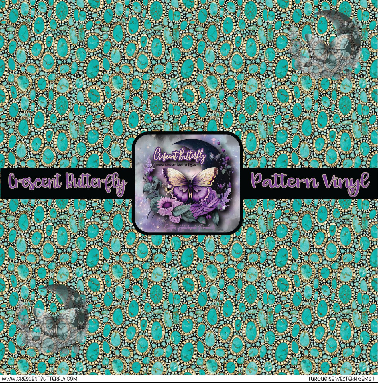 Turquoise Western Gems 1 Printed Vinyl Sheet/Wrap