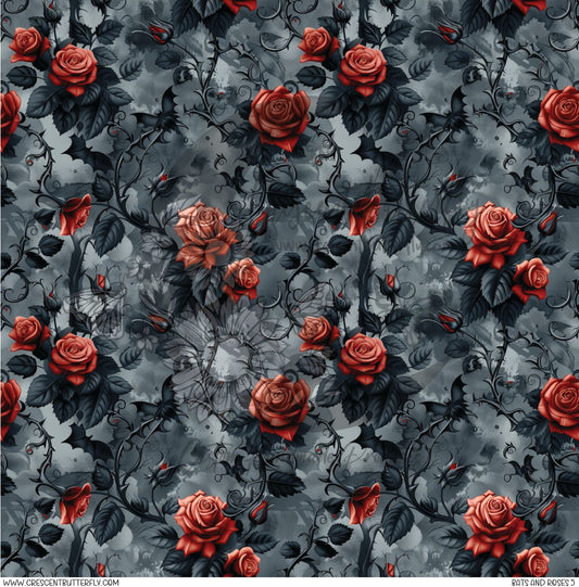 Bats and Roses 5 Printed Vinyl Sheet/Wrap