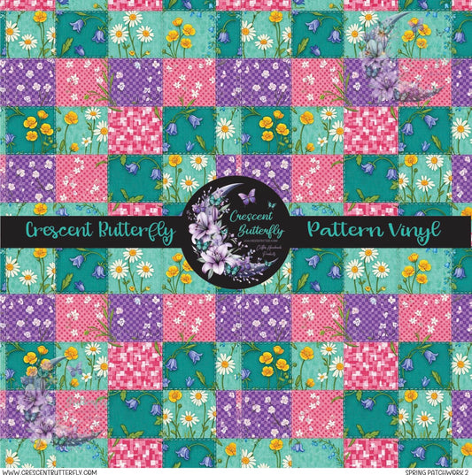 Spring Patchwork 2 Printed Vinyl Sheet/Wrap