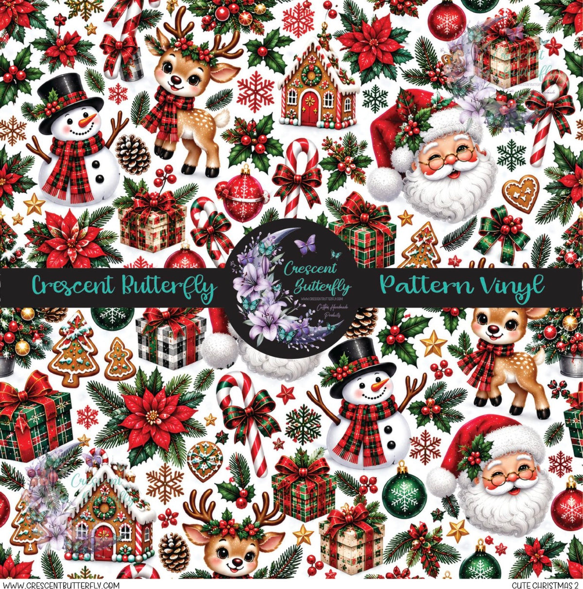 Cute Christmas 2 Printed Vinyl Sheet/Wrap