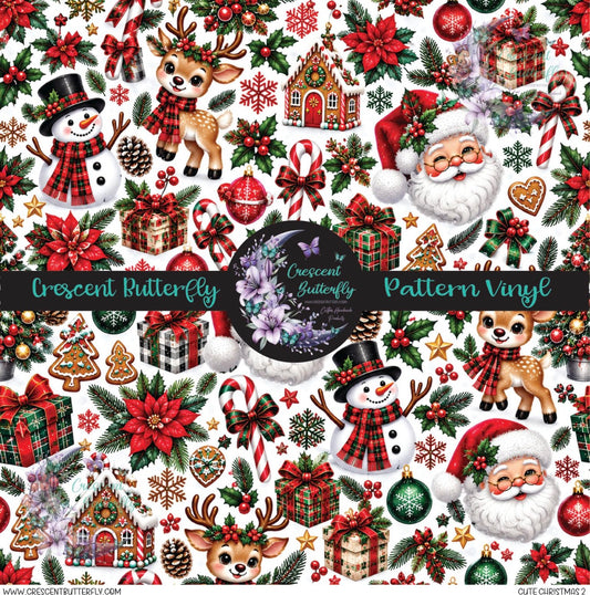 Cute Christmas 2 Printed Vinyl Sheet/Wrap