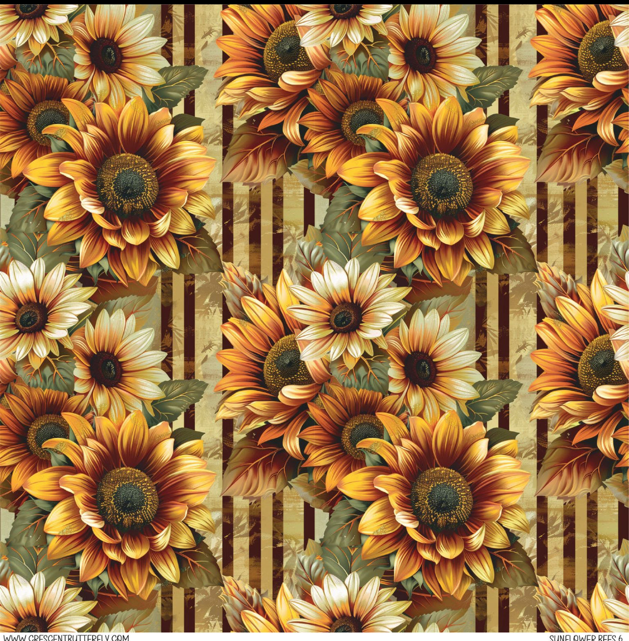 Sunflower Bees 6 Printed Vinyl Sheet/Wrap