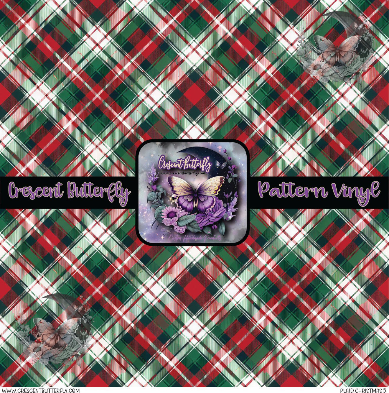 Plaid Christmas 5 Printed Vinyl Sheet/Wrap