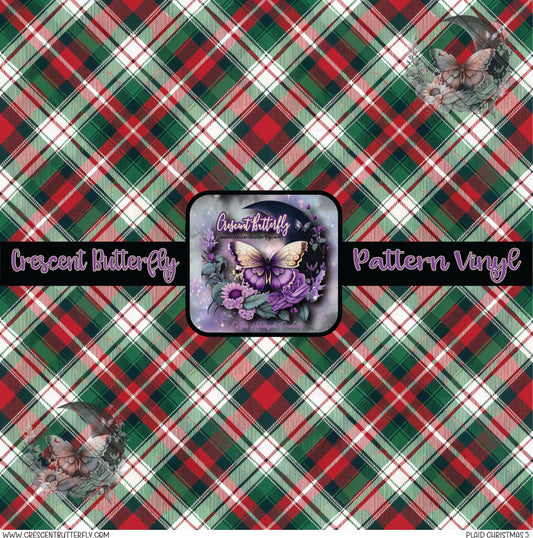 Plaid Christmas 5 Printed Vinyl Sheet/Wrap