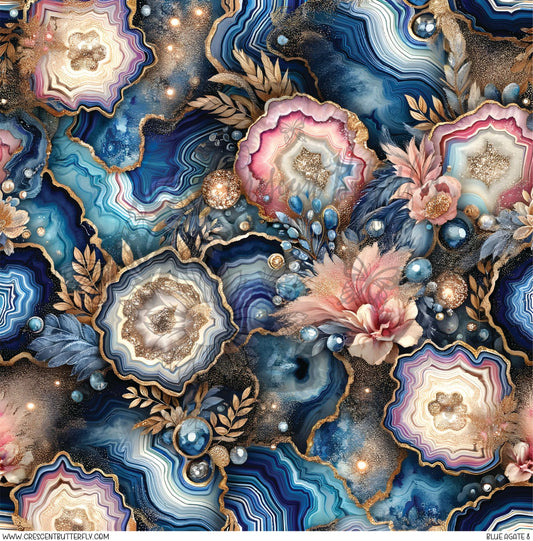 Blue Agate 8 Printed Vinyl Sheet/Wrap