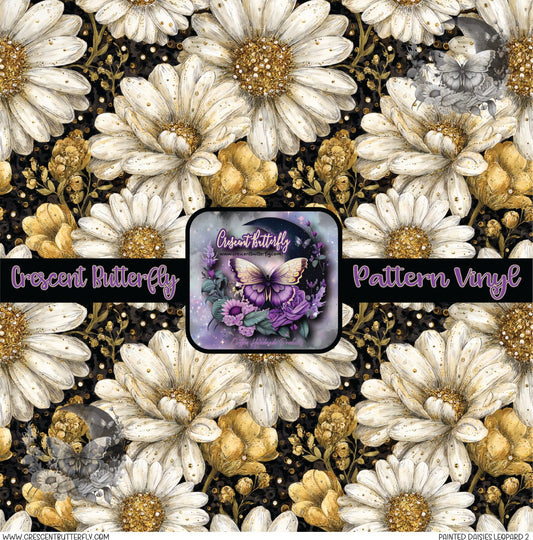 Painted Daisies Leopard 2 Printed Vinyl Sheet/Wrap