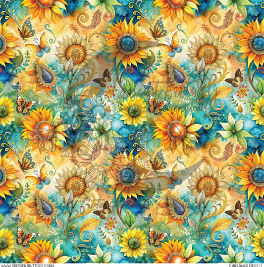 Sunflower Field 11 Printed Vinyl Sheet/Wrap