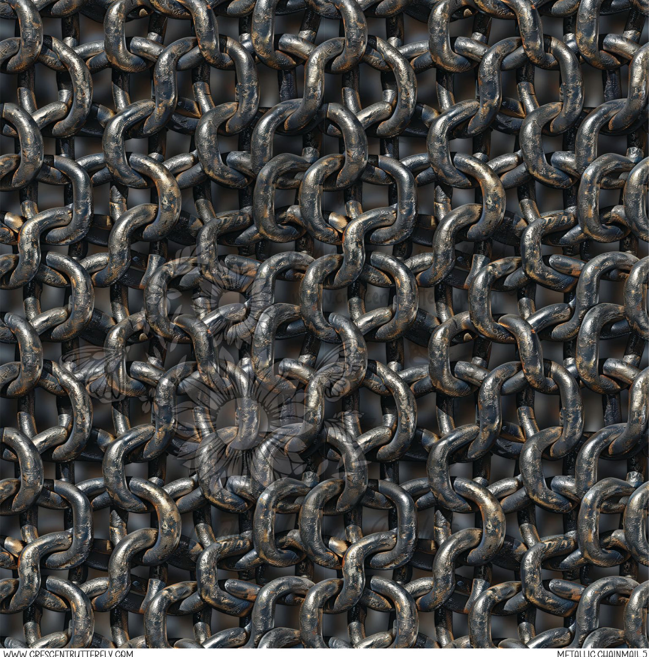 Metallic Chainmail 5 Printed Vinyl Sheet/Wrap