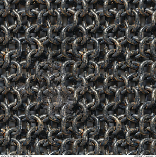 Metallic Chainmail 5 Printed Vinyl Sheet/Wrap