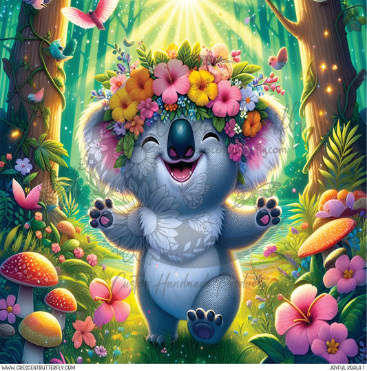 Joyful Koala 1 Printed Vinyl Sheet/Wrap