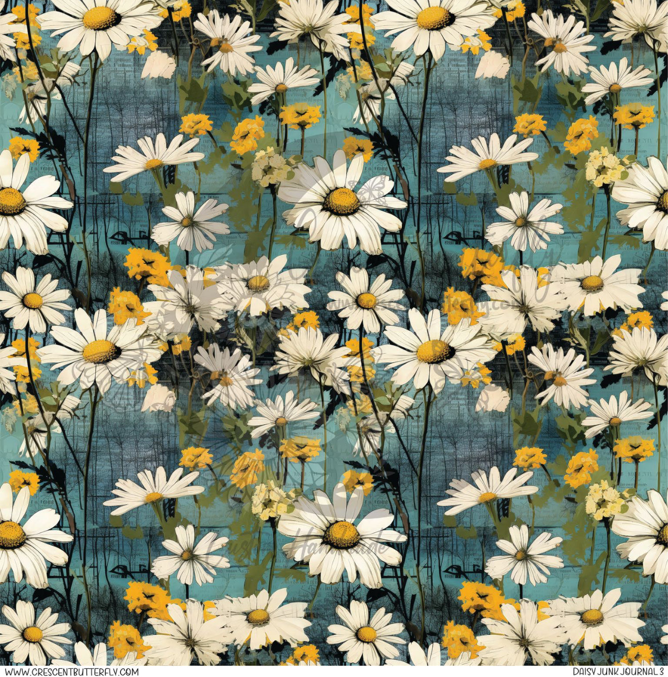 Daisy Junk Journal 3 Printed Vinyl Sheet/Wrap