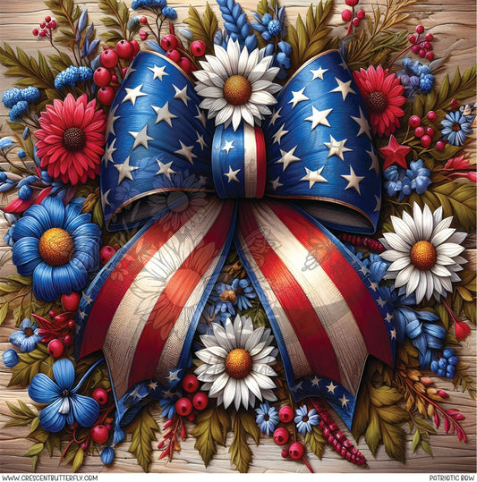 Patriotic Bow Printed Vinyl Sheet/Wrap