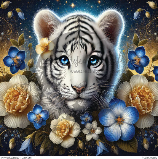 Floral Tiger 2 Printed Vinyl Sheet/Wrap