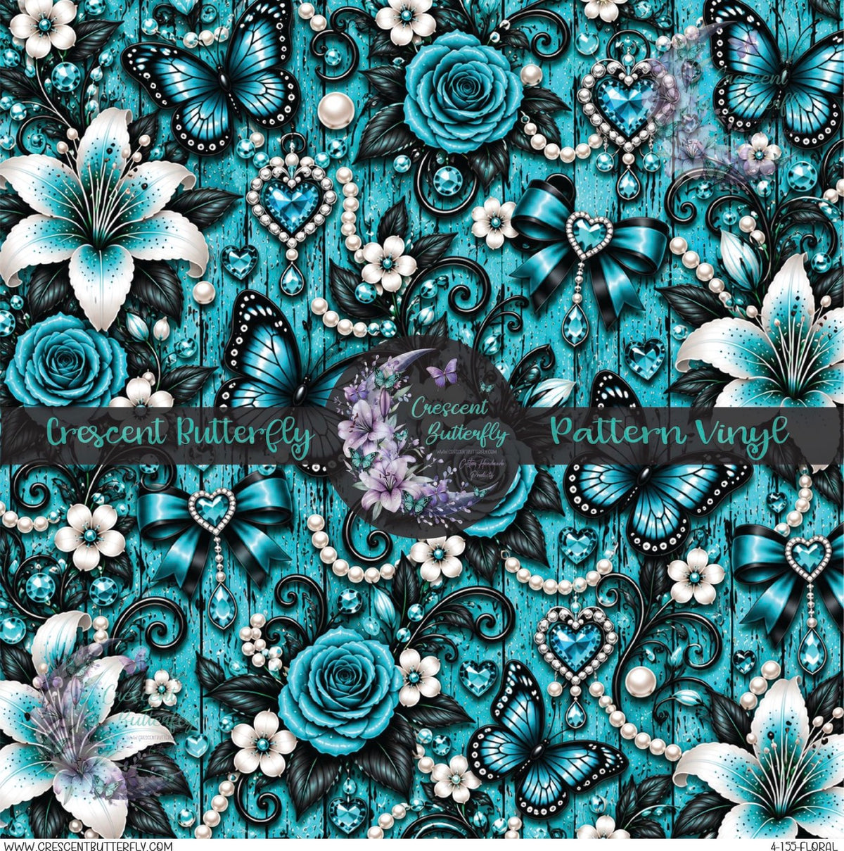 4-155-Floral Printed Vinyl Sheet/Wrap