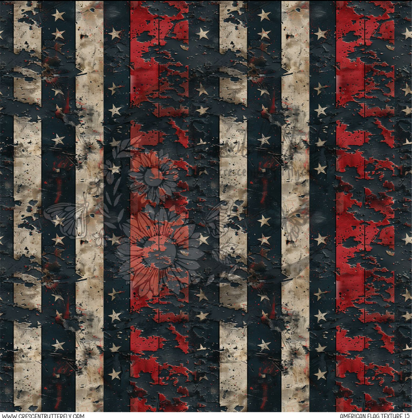 American Flag Texture 15 Printed Vinyl Sheet/Wrap