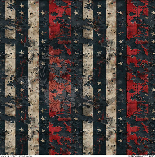American Flag Texture 15 Printed Vinyl Sheet/Wrap
