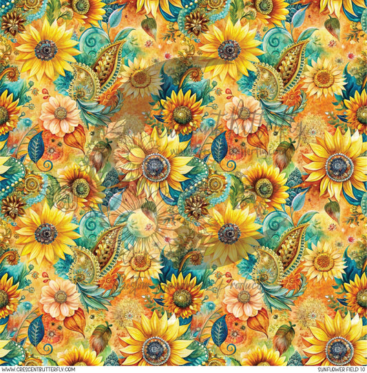 Sunflower Field 10 Printed Vinyl Sheet/Wrap