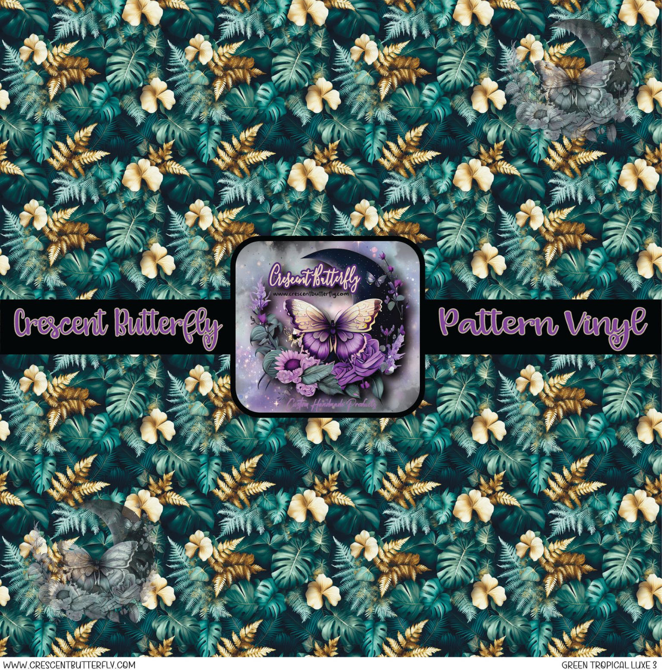 Green Tropical Luxe 3 Printed Vinyl Sheet/Wrap