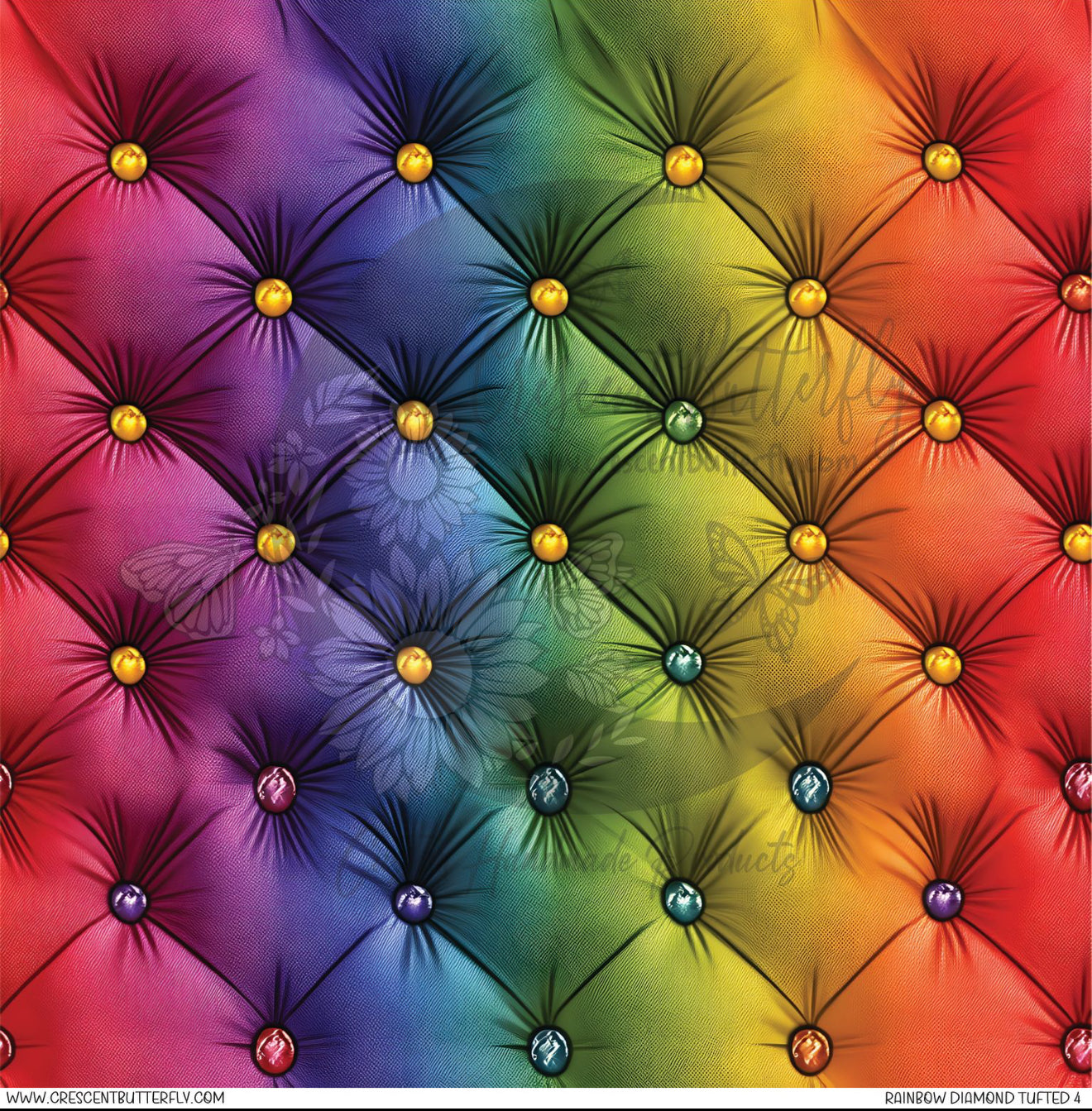 Rainbow Diamond Tufted 4 Printed Vinyl Sheet/Wrap