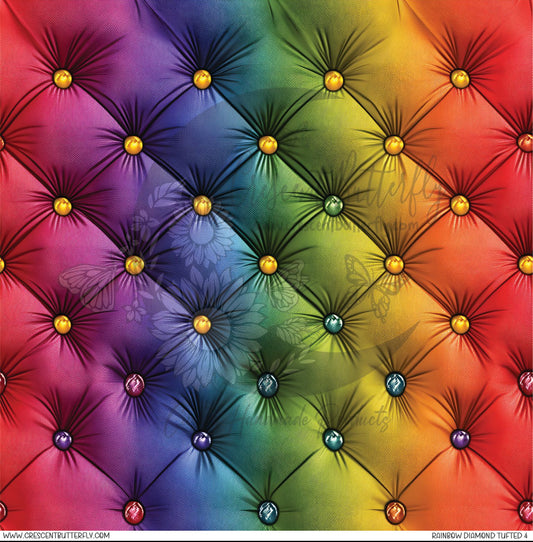 Rainbow Diamond Tufted 4 Printed Vinyl Sheet/Wrap