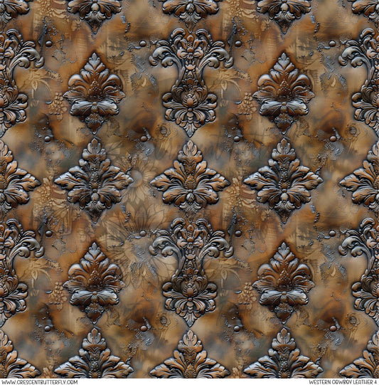 Western Cowboy Leather 4 Printed Vinyl Sheet/Wrap