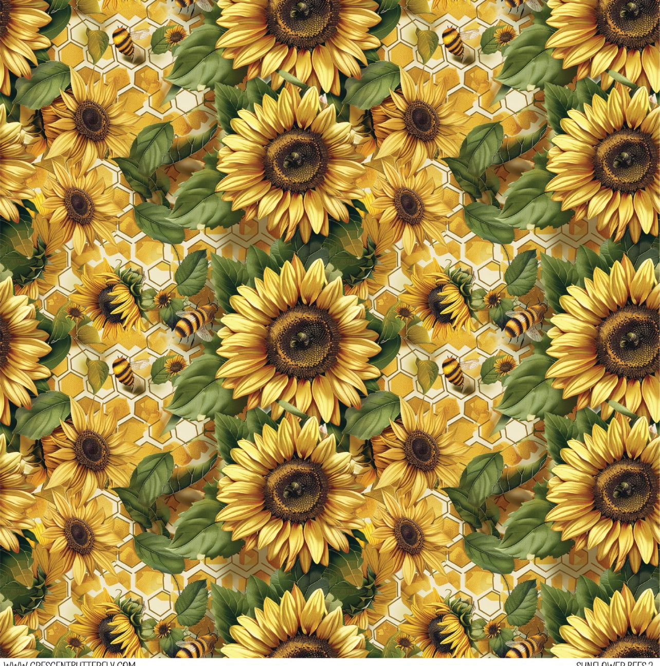 Sunflower Bees 2 Printed Vinyl Sheet/Wrap