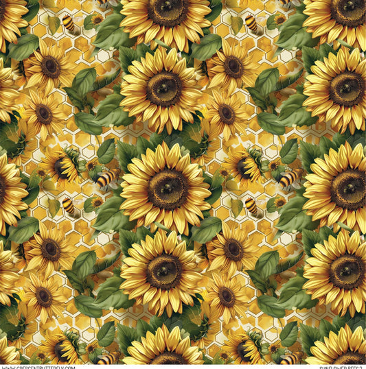 Sunflower Bees 2 Printed Vinyl Sheet/Wrap