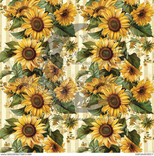 Sunflower Bees 9 Printed Vinyl Sheet/Wrap