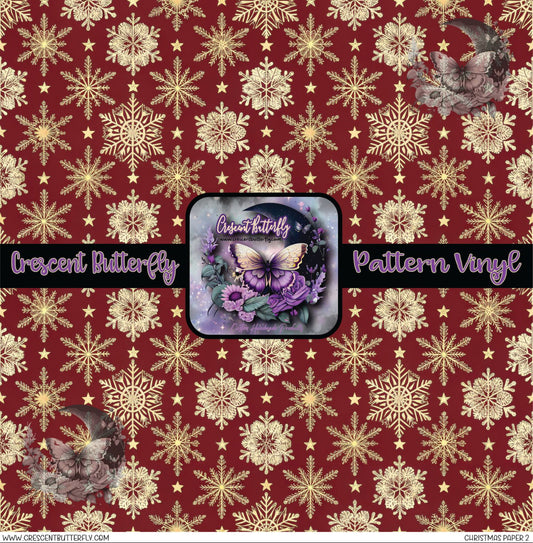 Christmas Paper 2 Printed Vinyl Sheet/Wrap