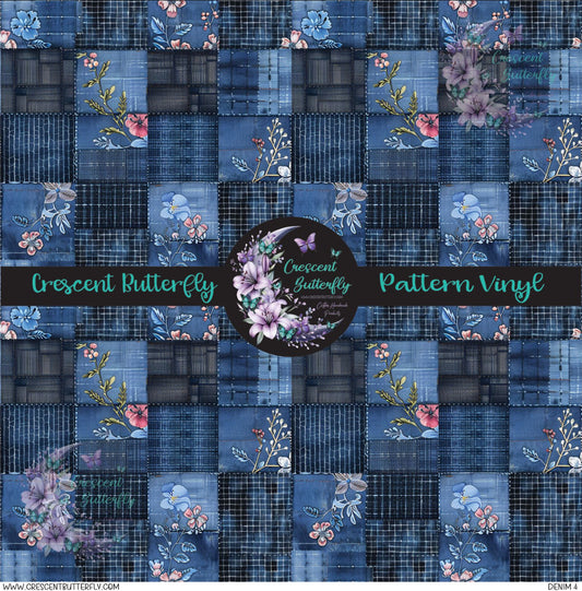 Denim 4 Printed Vinyl Sheet/Wrap