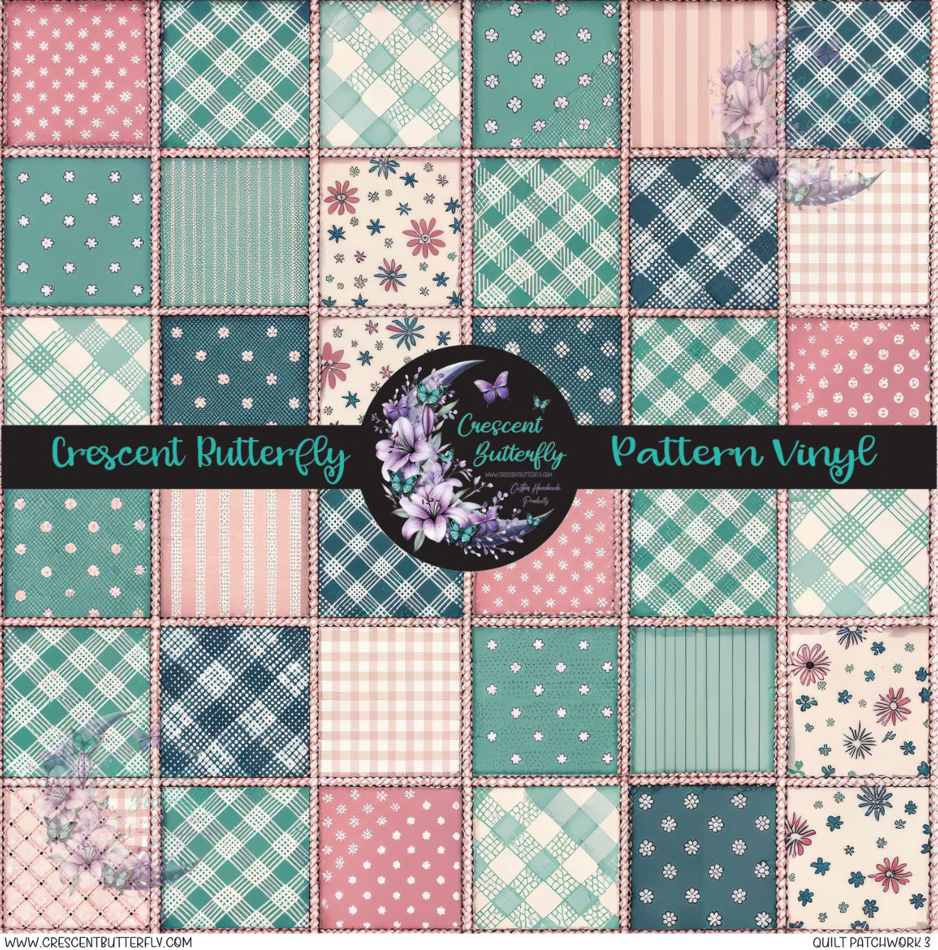 Quilt Patchwork 3 Printed Vinyl Sheet/Wrap