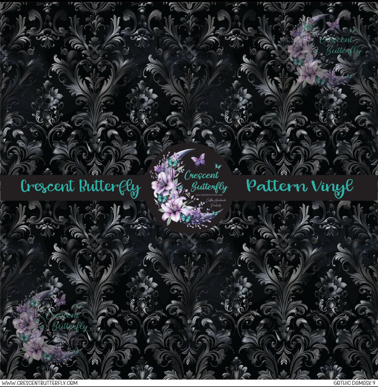 Gothic Damask 9 Printed Vinyl Sheet/Wrap