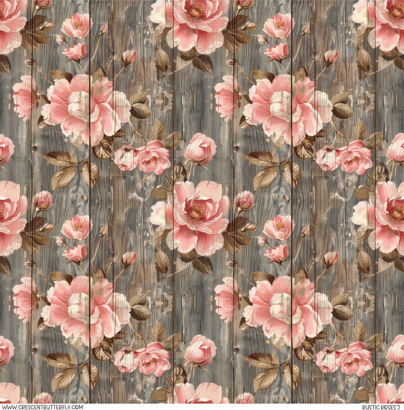 Rustic Roses 5 Printed Vinyl Sheet/Wrap