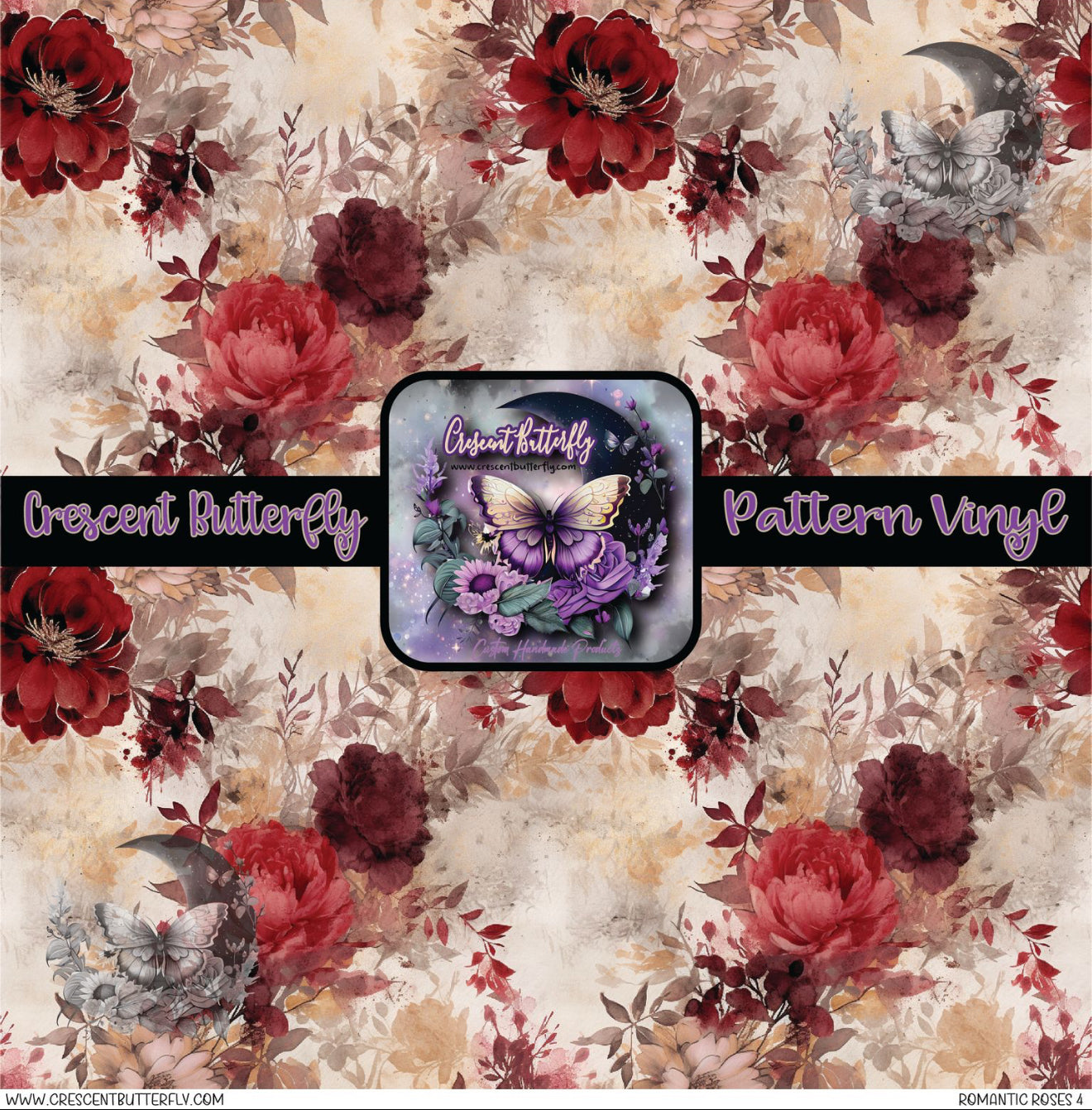 Romantic Roses 4 Printed Vinyl Sheet/Wrap
