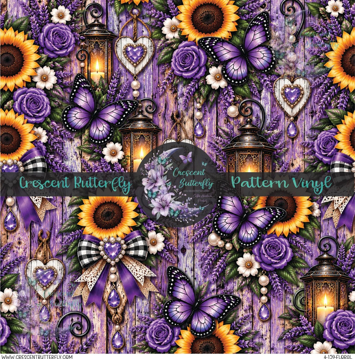 4-159-Floral Printed Vinyl Sheet/Wrap