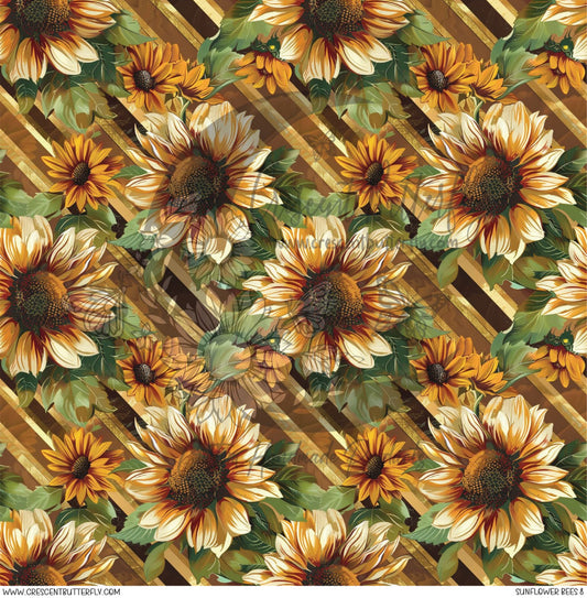 Sunflower Bees 8 Printed Vinyl Sheet/Wrap