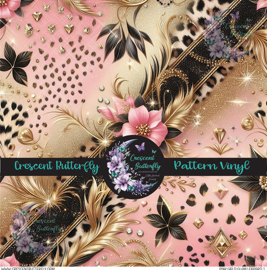 Pink Gold Glam Leopard 1 Printed Vinyl Sheet/Wrap