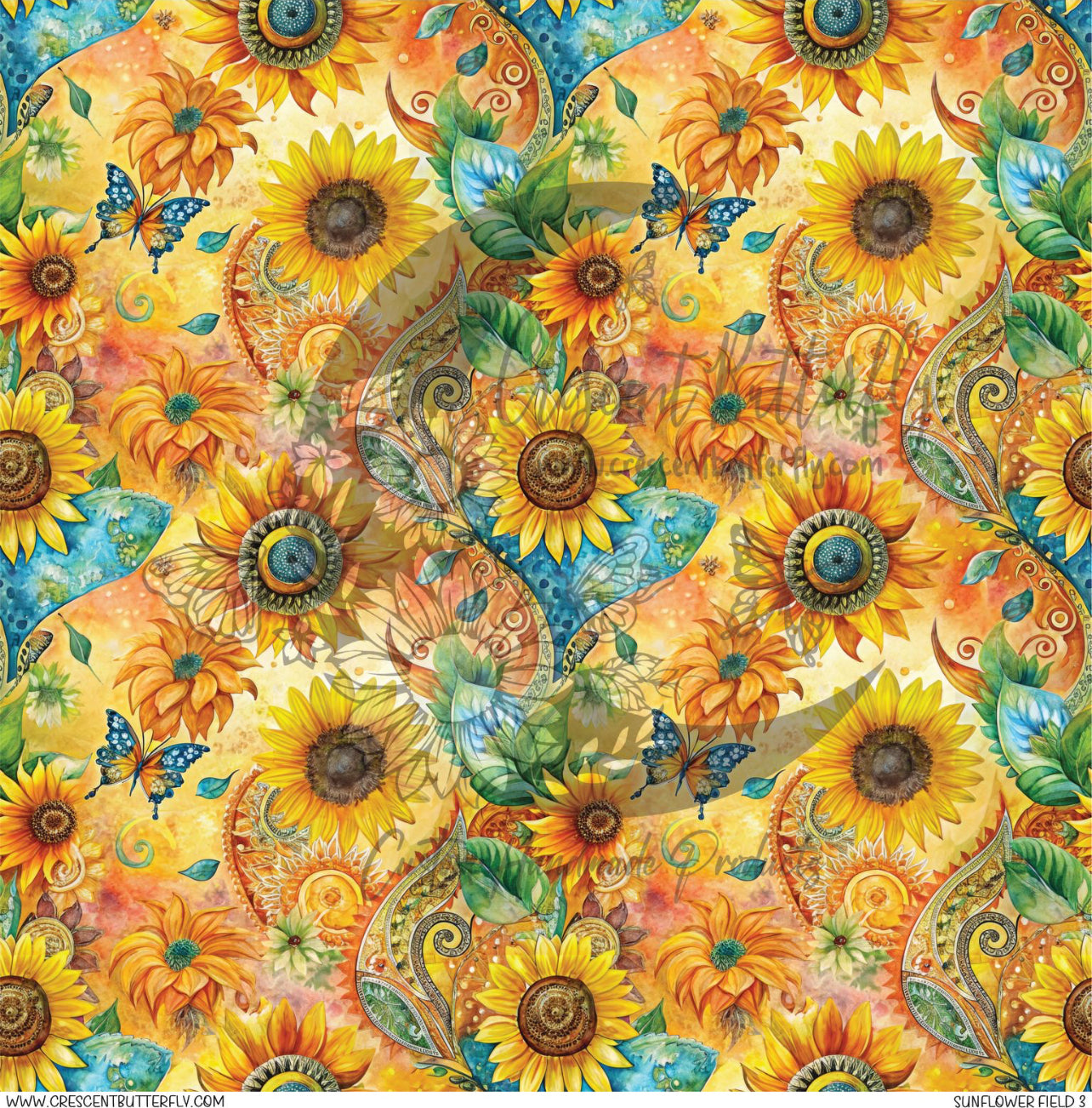 Sunflower Field 3 Printed Vinyl Sheet/Wrap