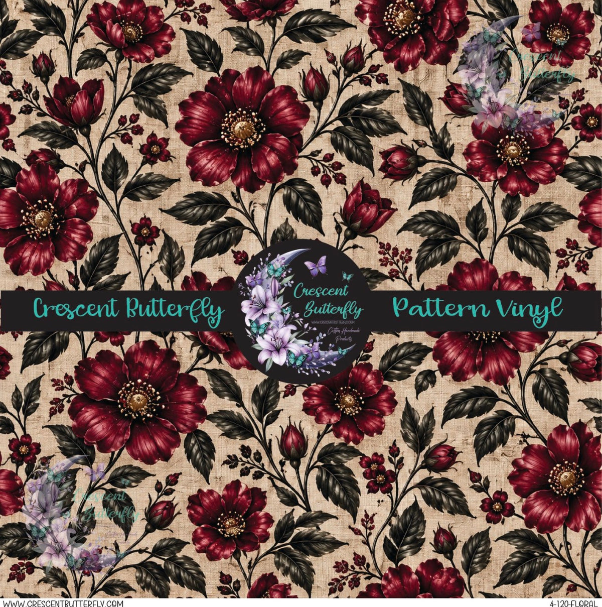 4-120-Floral Printed Vinyl Sheet/Wrap