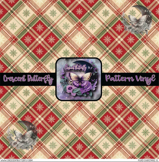 Plaid Christmas 10 Printed Vinyl Sheet/Wrap