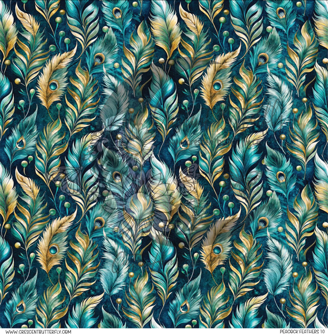 Peacock Feathers 10 Printed Vinyl Sheet/Wrap