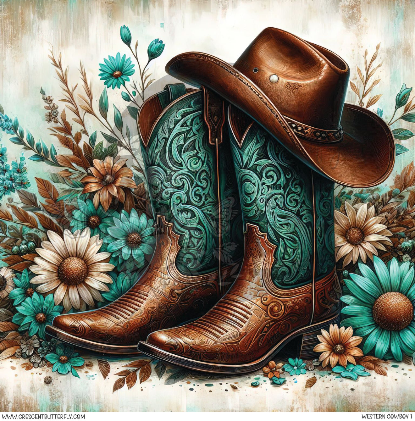 Western Cowboy 1 Printed Vinyl Sheet/Wrap